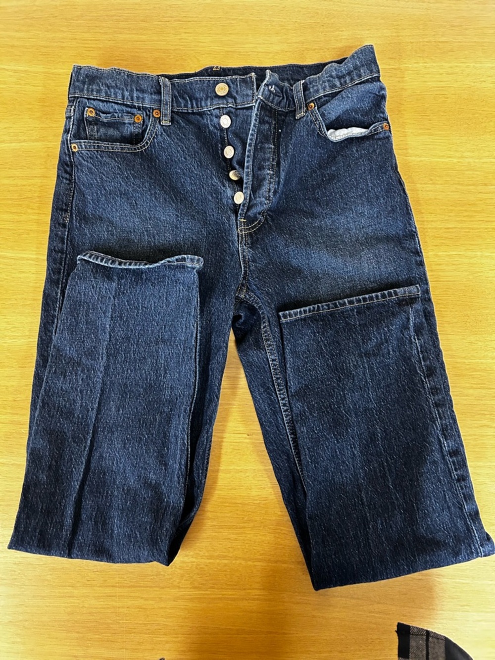 GAP Cheeky Straight High Rise Jeans - Dark Indigo Denim